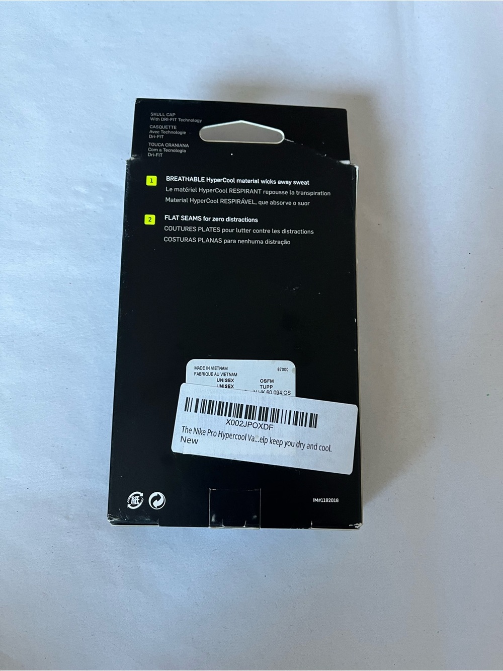 Nike Hypercool Skull Cap - Black with White Swoosh brand new in box - Picture 2 of 3